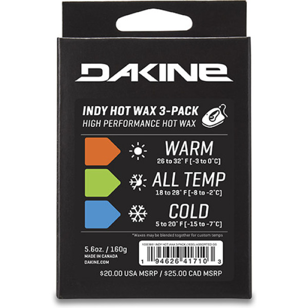 Sortimento de 3 pacotes de cera quente Dakine Indy