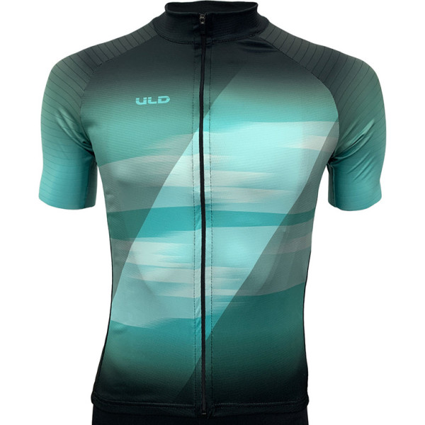 Uld Maillot Manches Courtes Unisexe Respirant Polyester Microfibre/Manches Lycra Turquoise