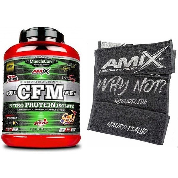 Pack Amix MuscleCore CFM Nitro Protein Isolat 2 kg + Handtuch Mauro Fialho Why Not? 100 x 50 cm