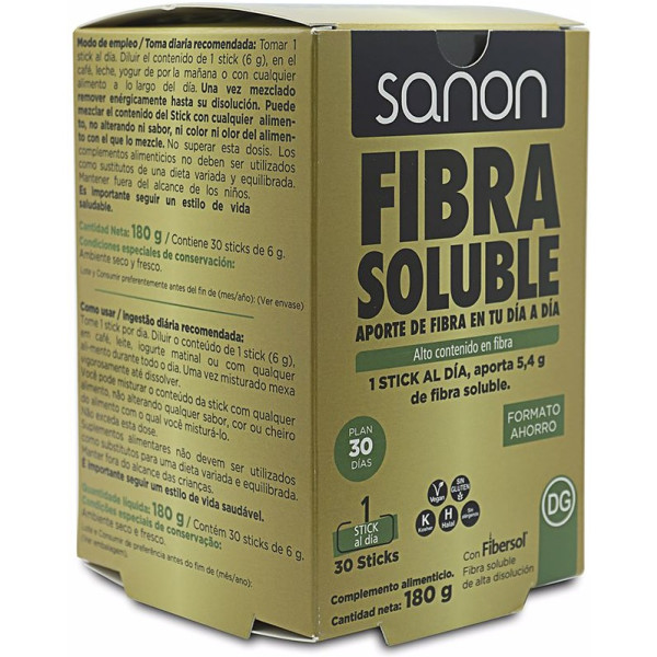 Sanon Fibres Solubles 30 Sticks Mixte