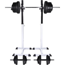 Vidaxl Soporte De Pesas Con Pesas Y Mancuernas 60.5 Kg