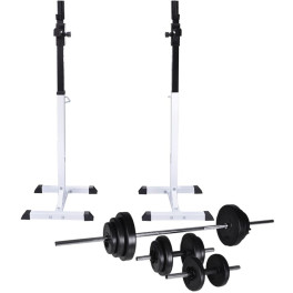 Vidaxl Soporte De Pesas Con Pesas Y Mancuernas 30.5 Kg