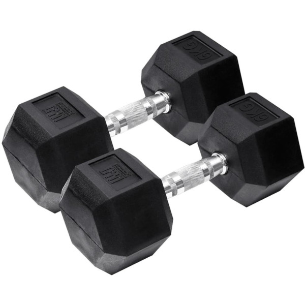 Orange Gym Mancuerna Hexagonal 2 X 6 Kg Negro