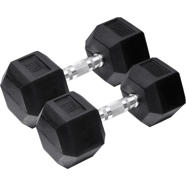 Orange Gym Mancuerna Hexagonal 2 X 8 Kg Negro