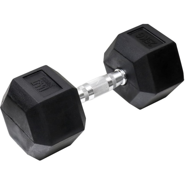 Orange Gym Mancuerna Hexagonal 25 Kg Negro