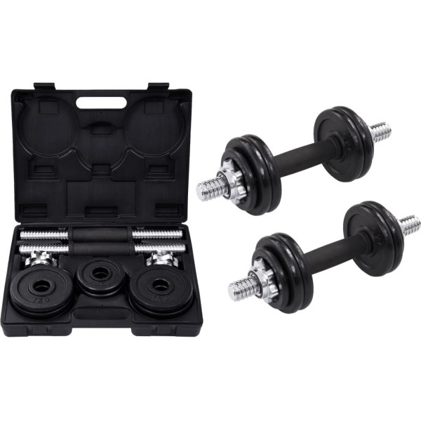 Vidaxl Juego De Mancuernas De 19 Piezas Hierro Fundido 15 Kg