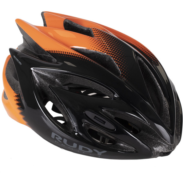 Rudy Project Casco Rush Negro - Naranja (shiny)