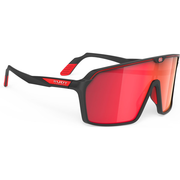 Rudy Project Spinshield glasses black multilaser companion red