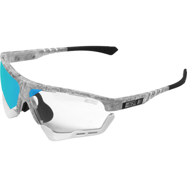 Scicon Sports Unisex Aerocomfort Scn-xt Photochromic Deportes Rendimiento Gafas De Sol Blanco Congelado / Bronce Fotocomático