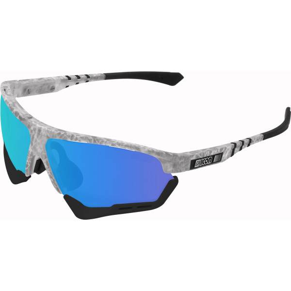 Scicon Sports Unisex Aerocomfort Scn-pp - Xl Gafas De Sol De Rendimiento Deportivo Blanco Congelado / Azul