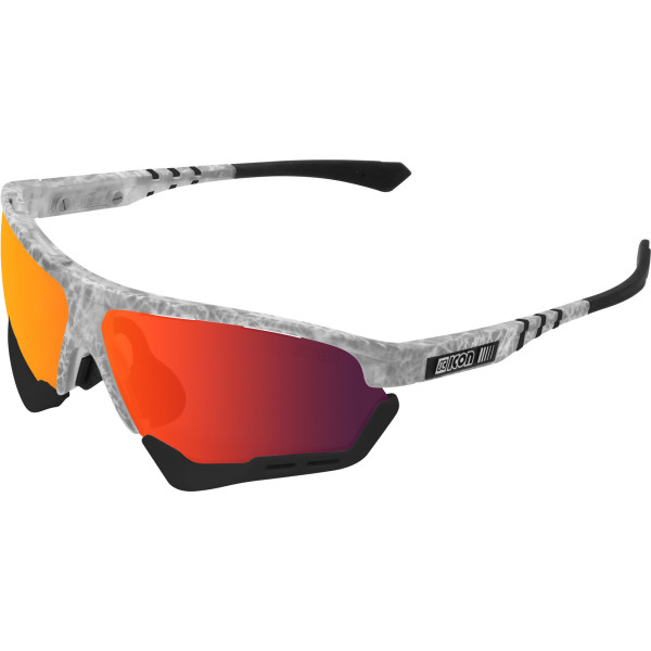 Scicon Sports Unisex Aerocomfort Scn-pp - Xl Gafas De Sol De Rendimiento Deportivo Blanco Congelado / Rojo