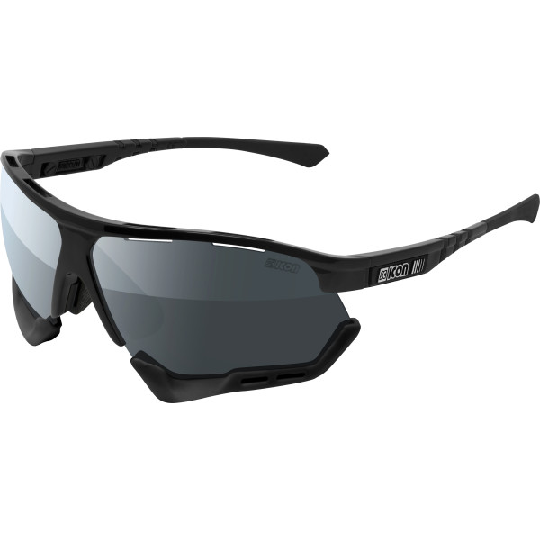 Scicon Sports Unisex Aerocomfort Scn-pp - Gafas De Sol De Rendimiento Deportivo Xl Negro / Plata