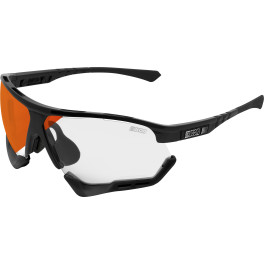 Scicon Sports Unisex Aerocomfort Scn-xt Photochromic- Xl Gafas De Sol De Rendimiento Deportivo Brillo Negro / Azul Fotocomático