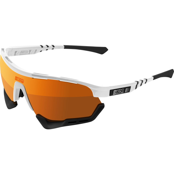 Scicon Sports Aerotech-scn-pp-xxl Rendimiento Deportivo Gafas De Sol Scnpp Multimirror Bronce / Gloss Blanco