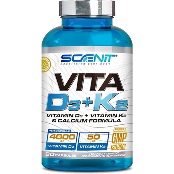 Scenit Vitamina D3 Y K2 4000 Ui - Contribuye Al Sistema Inmunitario. Huesos Y Músculos. Favorece La Absorción Del Calcio - 90
