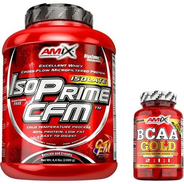 GIFT Pack Amix IsoPrime CFM Isolate Protein 2 Kg + Bcaa Gold 100 Tabs