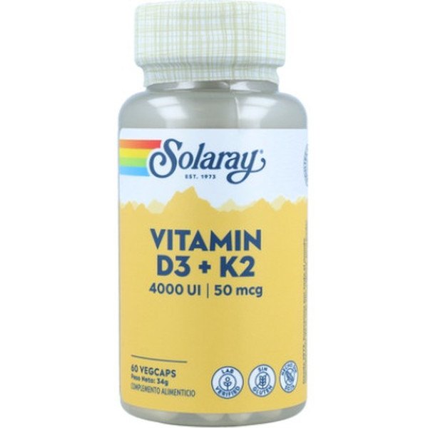Solaray Vitamina D3 e K2 (Mk7) 60 Vcaps