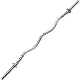 Fitness Tech Barra Super Curl De 25mm / Con 2 Seguros De Tuerca