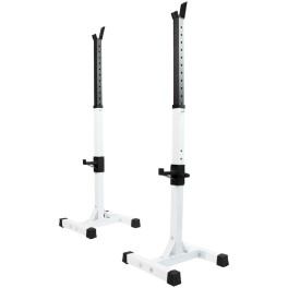 Fitness Tech Squat Rack - Soporte Press Banca/sentadillas - Blanco