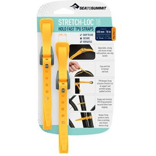 Sea To Summit Sangle Stretch-loc 18 -12x450 Mm Jaune 2 Unités