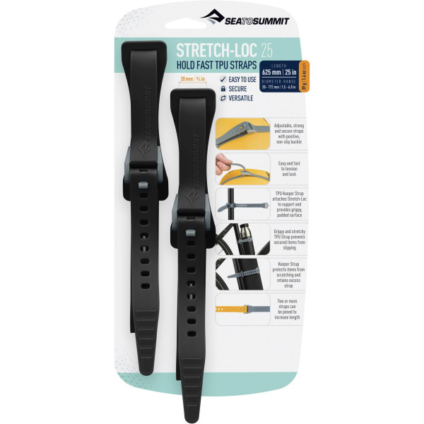 Sea To Summit Correa Stretch-loc 25 -20x625 Mm Negra 2 Uds