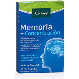 Kneipp Memoria + Concentración Panax Ginseng 30 Comprimidos Unisex