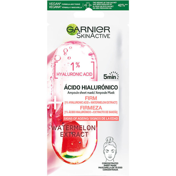 Garnier Skinactive Masque Acide Hyaluronique + Extrait de Pastèque 1 U Unisexe