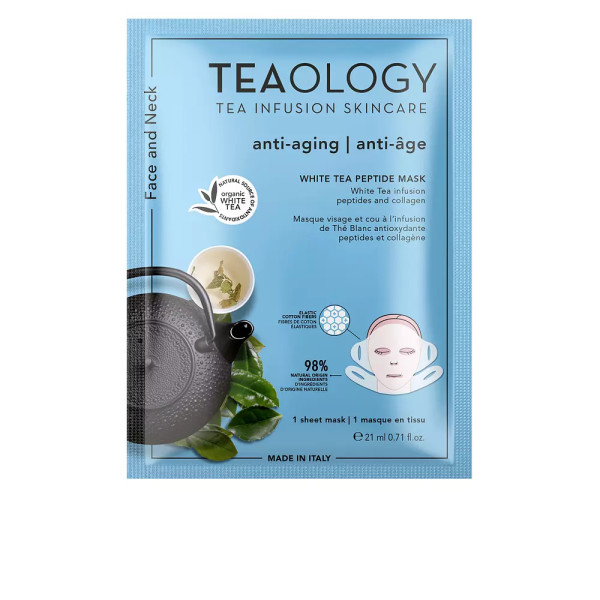 Tealogy gezicht en hals witte thee peptide masker 21 ml unisex