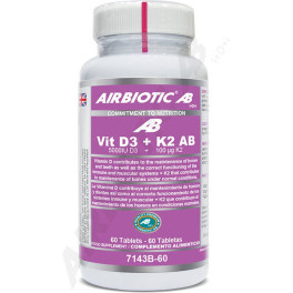 Airbiotic Vitamina D3 + K2 Ab (5000iu D3 + 100 Mcg K2) 60 Tabletas