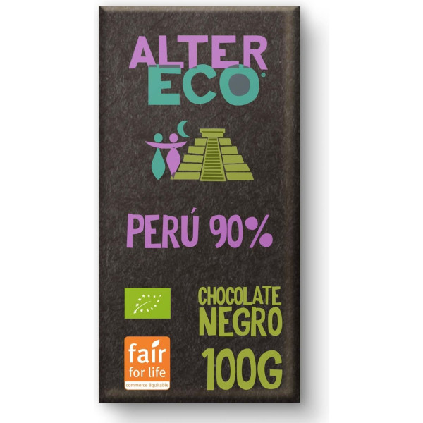 Altereco Cioccolato Fondente Perù 90% Bio 100 G
