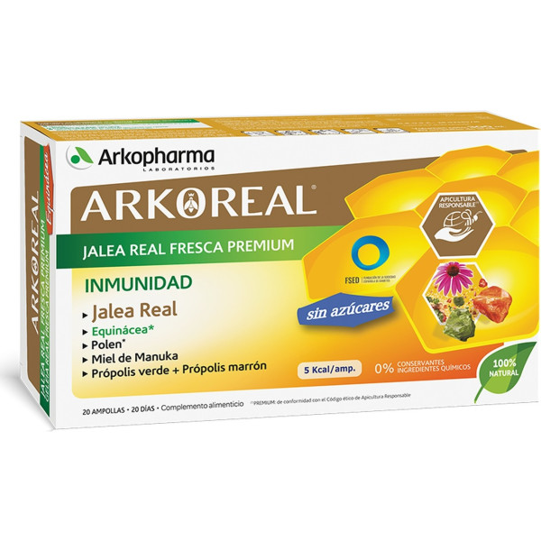 Arkopharma Arkoreal Jalea Real Inmunidad Sin Azúcar 20 Ampollas
