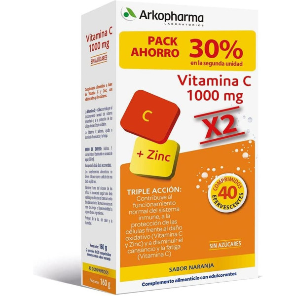 Arkopharma Arkovital Vitamina C 1000 Mg 60 Tabletas Efervescentes (naranja)