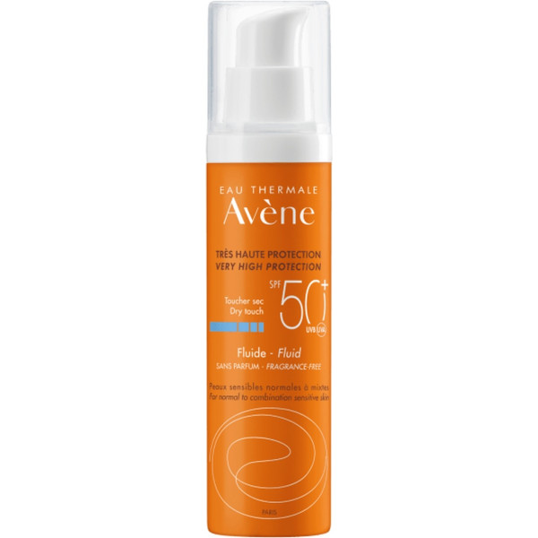 Avene Solar Facial Fluid Spf 50+ zonder parfum 50 ml