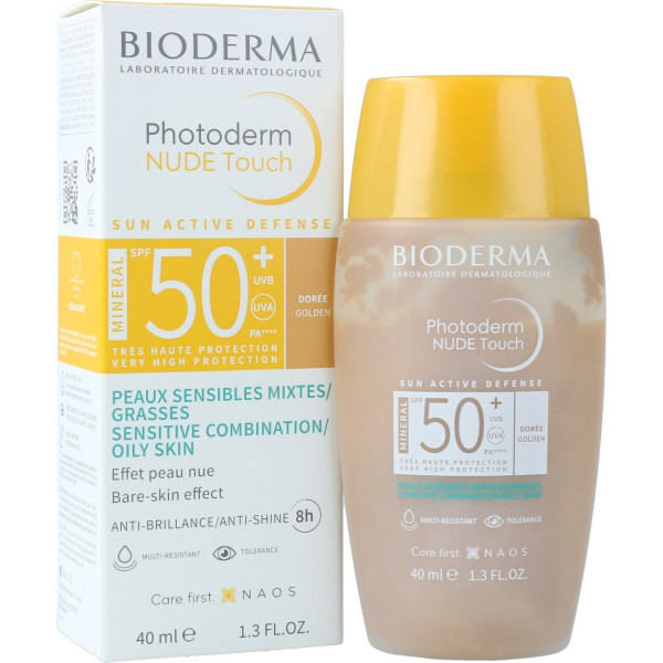 Bioderma Protection Solaire Photoderm Nude Spf50+ Couleur Dorée 40 Ml