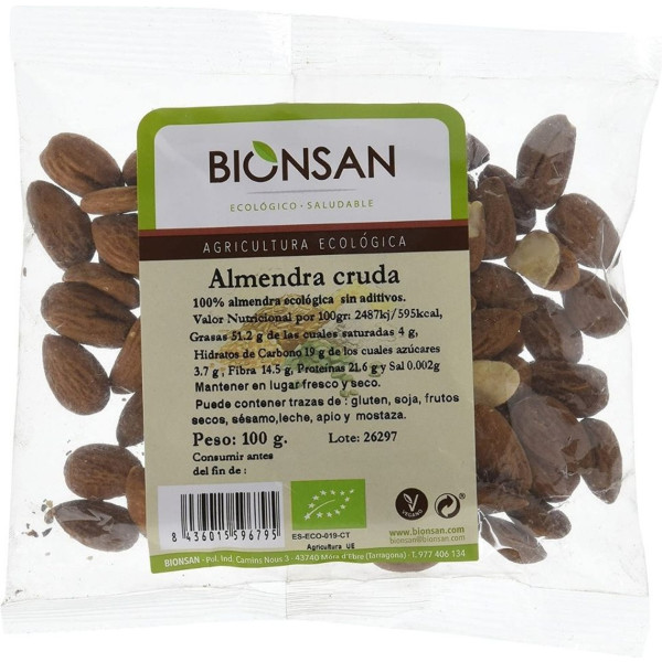 Bionsan Almendra Cruda Con Piel Bio 100 G