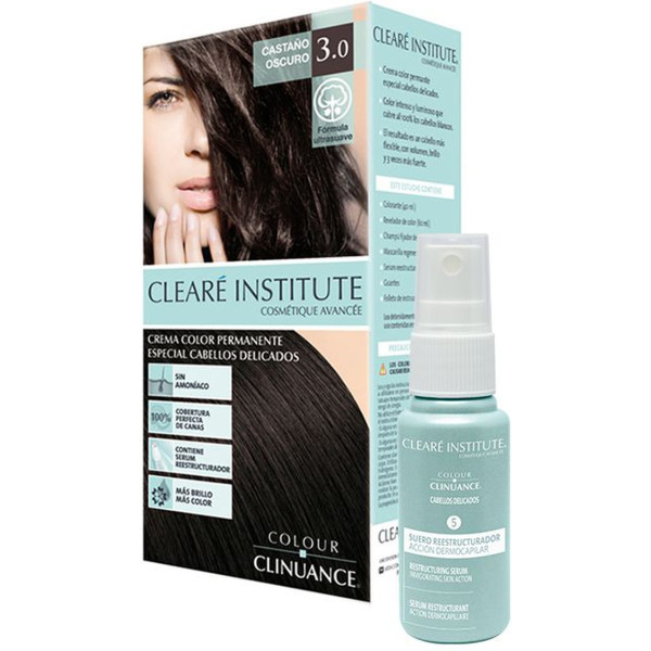 Cleare Institute Tint Color Clinuance 3.0 Châtain Foncé Cheveux Délicats 1 Unité