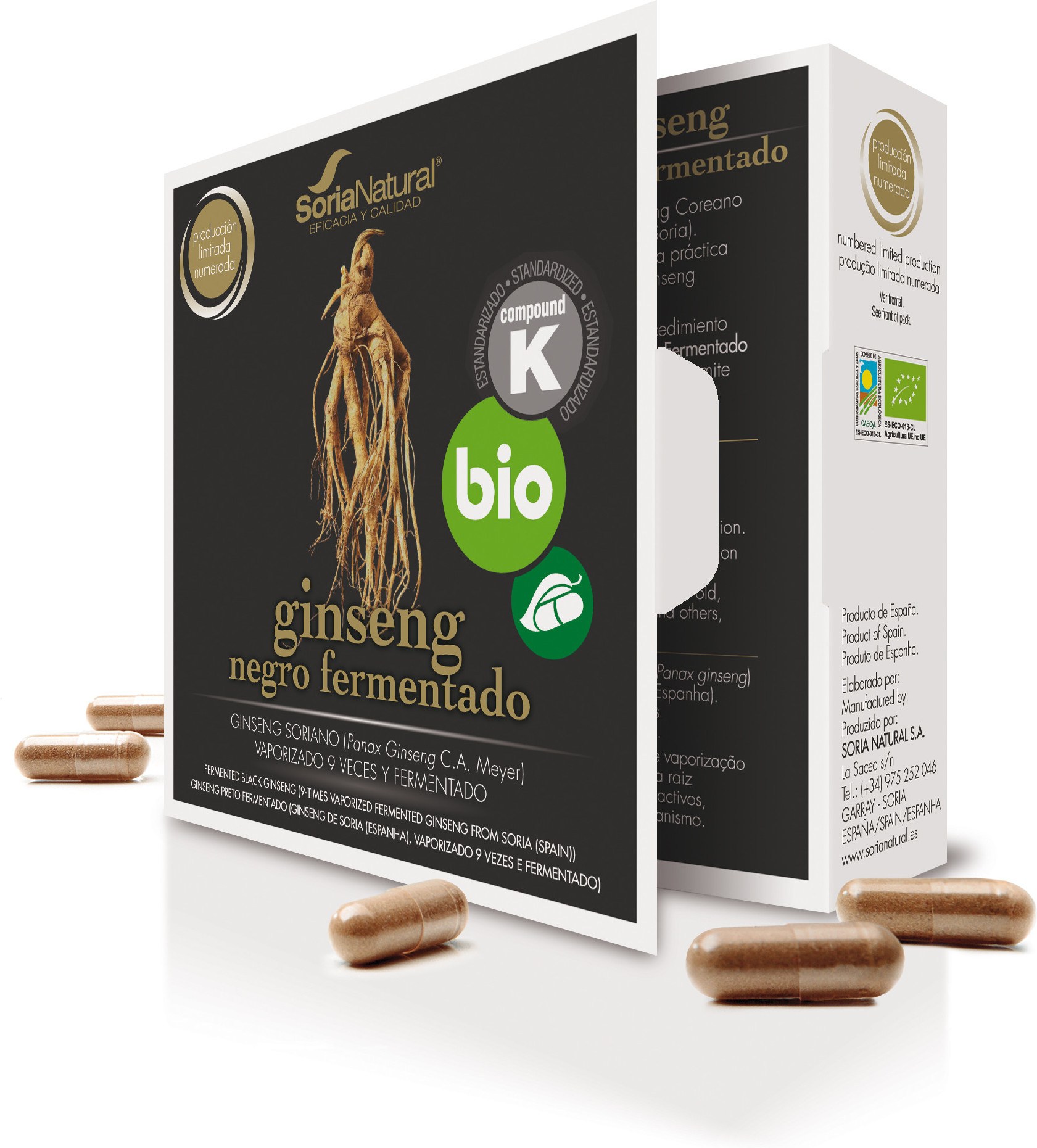 Soria Natural Ginseng Negro Fermentado Bio 24Caps-image