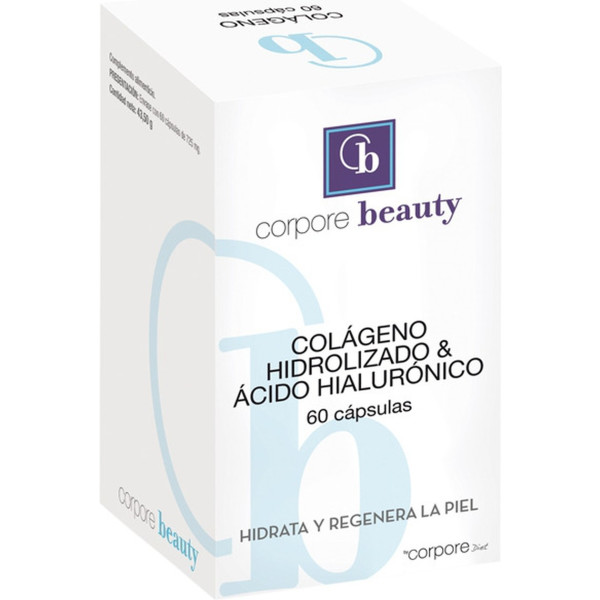 Corpore Beauty Hydrolysiertes Kollagen und Hyaluronsäure 60 Kapseln mit 725 mg