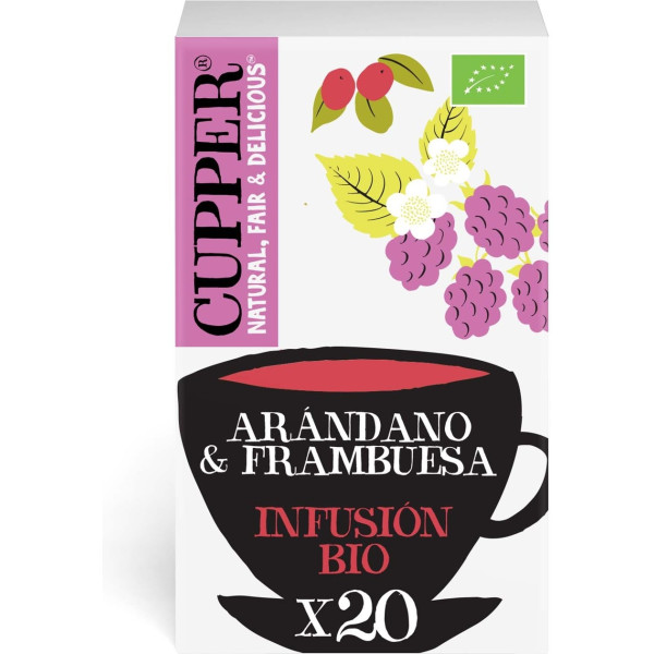 Cupper Infusion Myrtille Et Framboise Bio 20 Sachets Infuseur