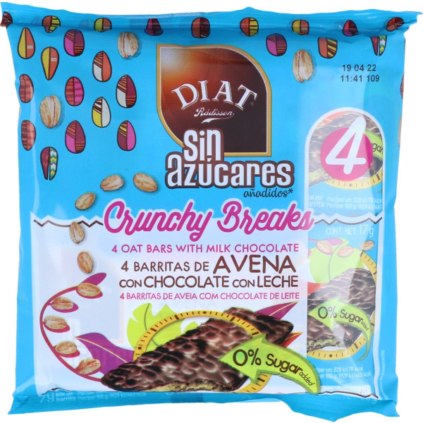 Diet-radisson Barritas De Avena Con Chocolate Con Leche 4 Unidades De 17g