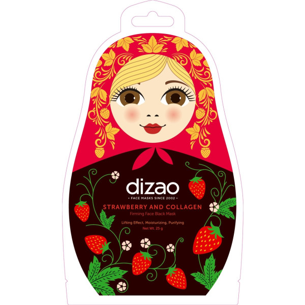 Dizao Strawberry & Collagen Black Facial Mask 28 G