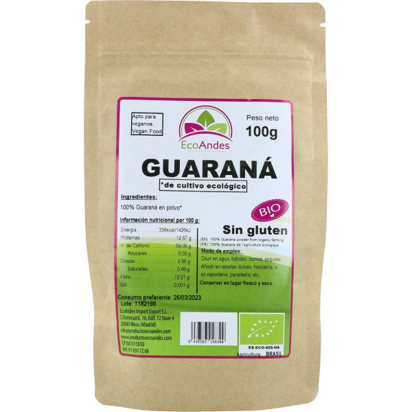 Ecoandes Guaraná En Polvo 100 G De Polvo