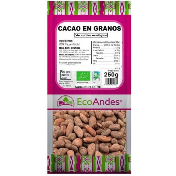 Ecoandes Cacao En Granos 250 G