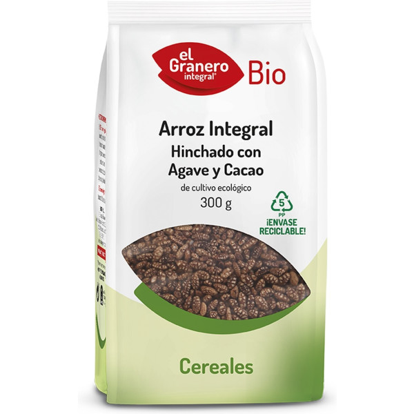 El Granero Intégral Riz Complet Soufflé Avec Agave Et Cacao Bio 300 G (cacao)