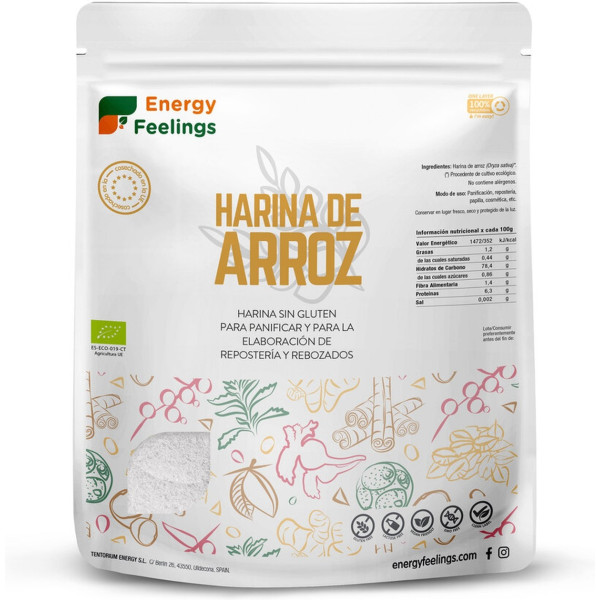 Energy Feelings Harina De Arroz Eco Xxl Pack 1 Kg De Polvo