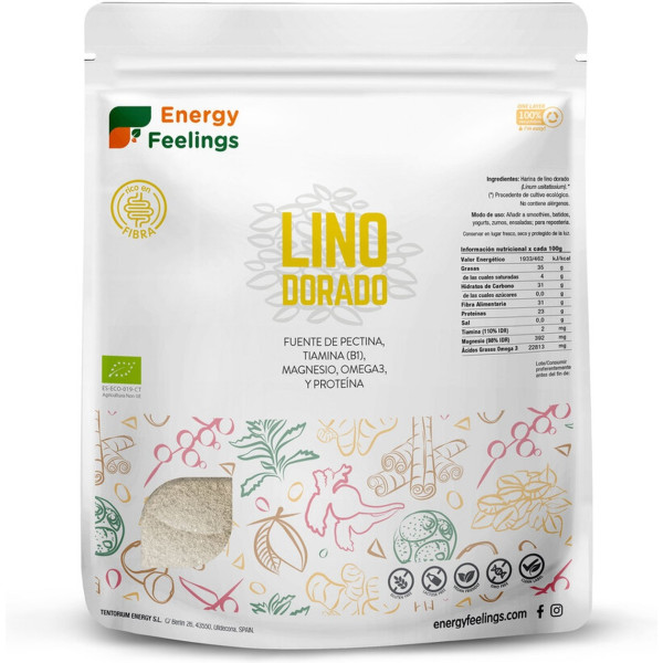 Energy Feelings Harina De Lino Dorado Eco 1 Kg De Polvo