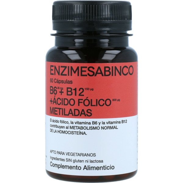 Enzimesab Vitaminas B6 + B9 + ácido Fólico Metiladas 60 Caps