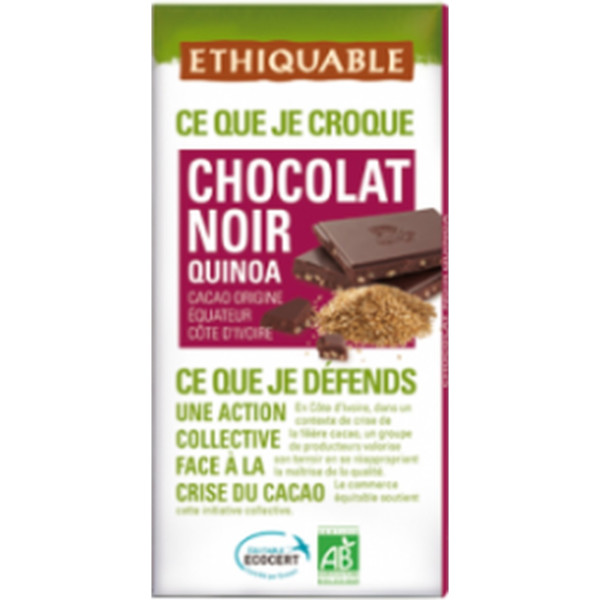 Ethiquable Chocolate Negro Quinoa Bio 100 G