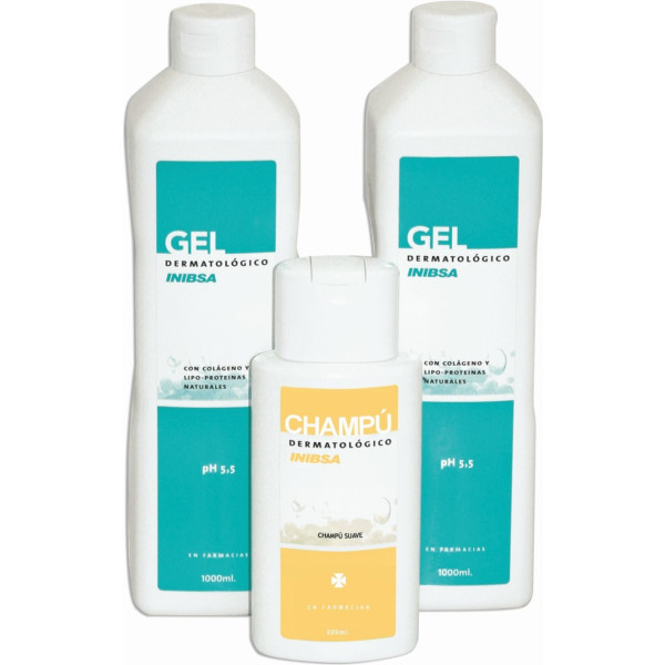 Inibsa Pack 2 Dermatologische Body Gel + Shampoo 2 X 1000 Ml + 200 Ml