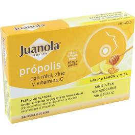 Juanola Própolis Con Miel. Zinc Y Vitamina C 24 Pastillas (limón - Miel)